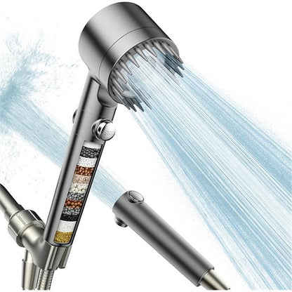 Filtered Shower Head with Handheld and Power Wash for Hard Water, High Pressure Water Flow, and Multiple Spray Modes