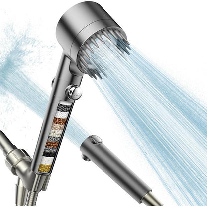 Filtered Shower Head with Handheld and Power Wash for Hard Water, High Pressure Water Flow, and Multiple Spray Modes