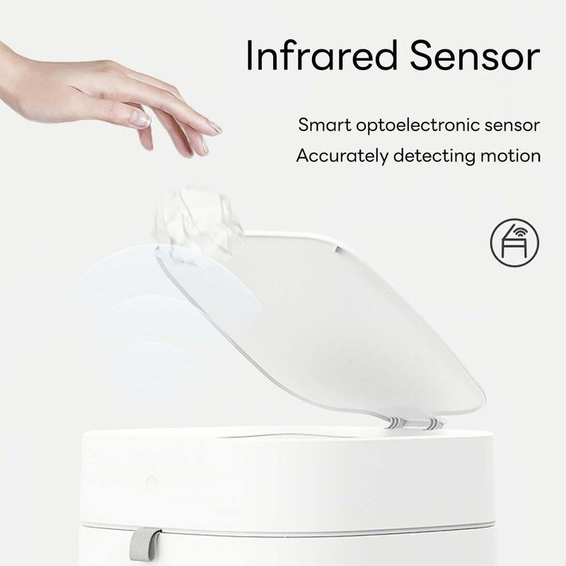 Intrelife 3.5 Gallon Self-Sealing Smart Trash Can – Automatic Refill Bin with Motion Sensor for Living Room, Bedroom, Kitchen, and Bathroom Automatic Motion Hygienic Waste Disposal Restroom Home Goods