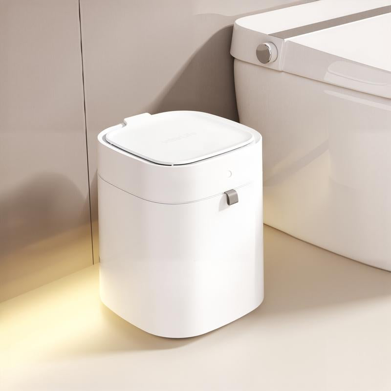 Intrelife 3.5 Gallon Self-Sealing Smart Trash Can – Automatic Refill Bin with Motion Sensor for Living Room, Bedroom, Kitchen, and Bathroom Automatic Motion Hygienic Waste Disposal Restroom Home Goods