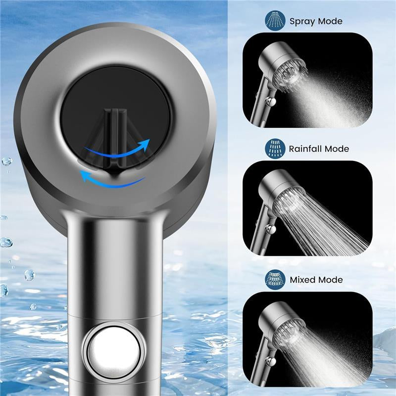 Filtered Shower Head with Handheld and Power Wash for Hard Water, High Pressure Water Flow, and Multiple Spray Modes