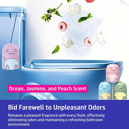 3PCS Toilet Bowl Cleaner Bottle, Cute Dinosaur-Shaped Bathroom Toilet Tank Cleaner with Ocean, Jasmine, and Peach Scent