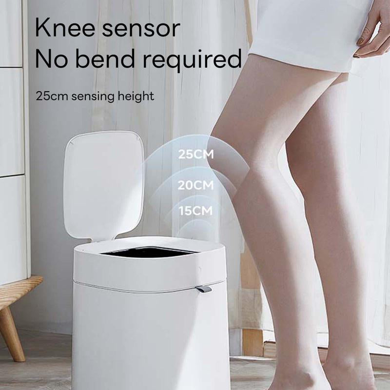 Intrelife 3.5 Gallon Self-Sealing Smart Trash Can – Automatic Refill Bin with Motion Sensor for Living Room, Bedroom, Kitchen, and Bathroom Automatic Motion Hygienic Waste Disposal Restroom Home Goods