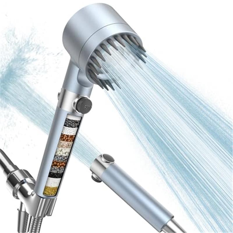 Filtered Shower Head with Handheld and Power Wash for Hard Water, High Pressure Water Flow, and Multiple Spray Modes